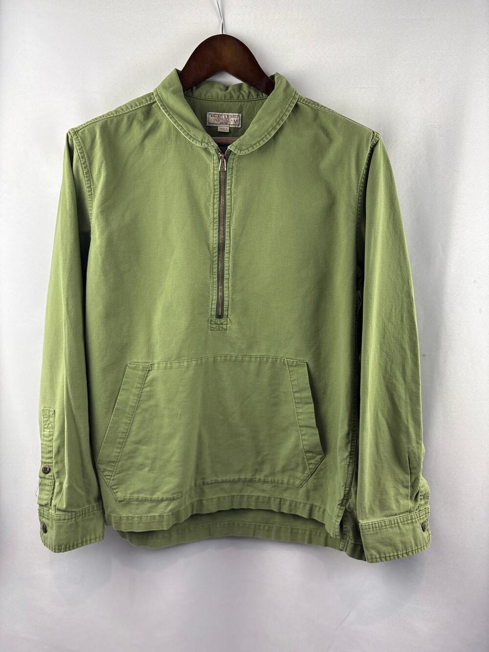 Men’s Wallace & Barnes Medium Army Green Half-Zip Shirt
